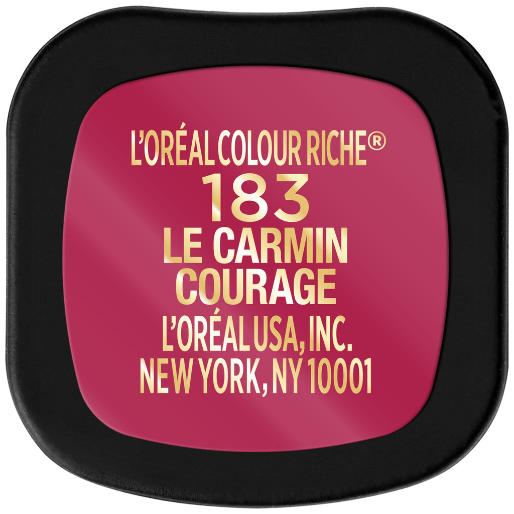 L'Oreal Paris Colour Riche Intense Volume Matte Lipstick, Lip Color Infused with Hyaluronic Acid for up to 16hr All Day Comfort, Le Carmin Courage, 0.06 oz