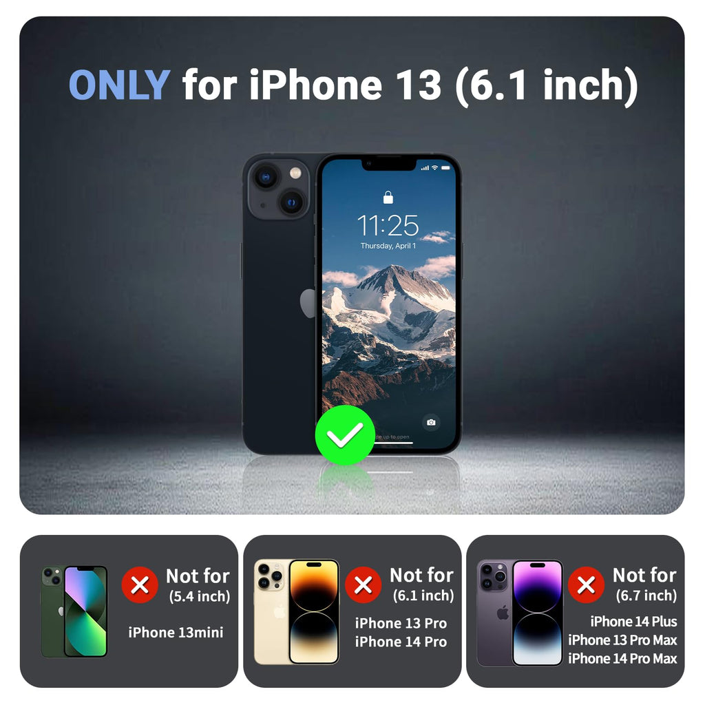 jaroco Magnetic for iPhone 13 Case, [Compatible with MagSafe][Military Grade Drop Protection][Heavy Duty Protection][Non-Slip][Shockproof] 2-Layer Durable Bumper Phone Case 6.1''-Black