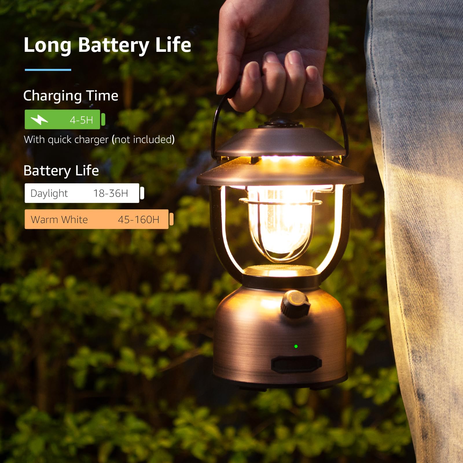 Lepro Vintage LED Camping Lantern Rechargeable - 15000mAh Power Bank, 1000LM Stepless Dimming, Dual Color Temp 2500K & 5000K, IPX4 Waterproof Retro Railroad Lantern for Camping, Home Decor & Emergency