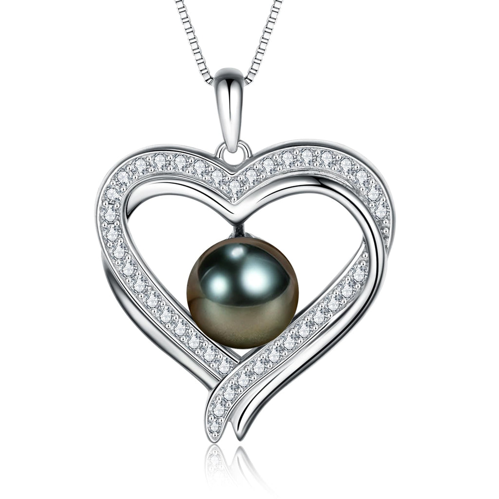 NONNYL Tahitian Black Pearl Necklace - Mother's Day Gift for Mom, Wife, Women - Fine Jewelry for Anniversary, Christmas, Birthday, Valentine's Day