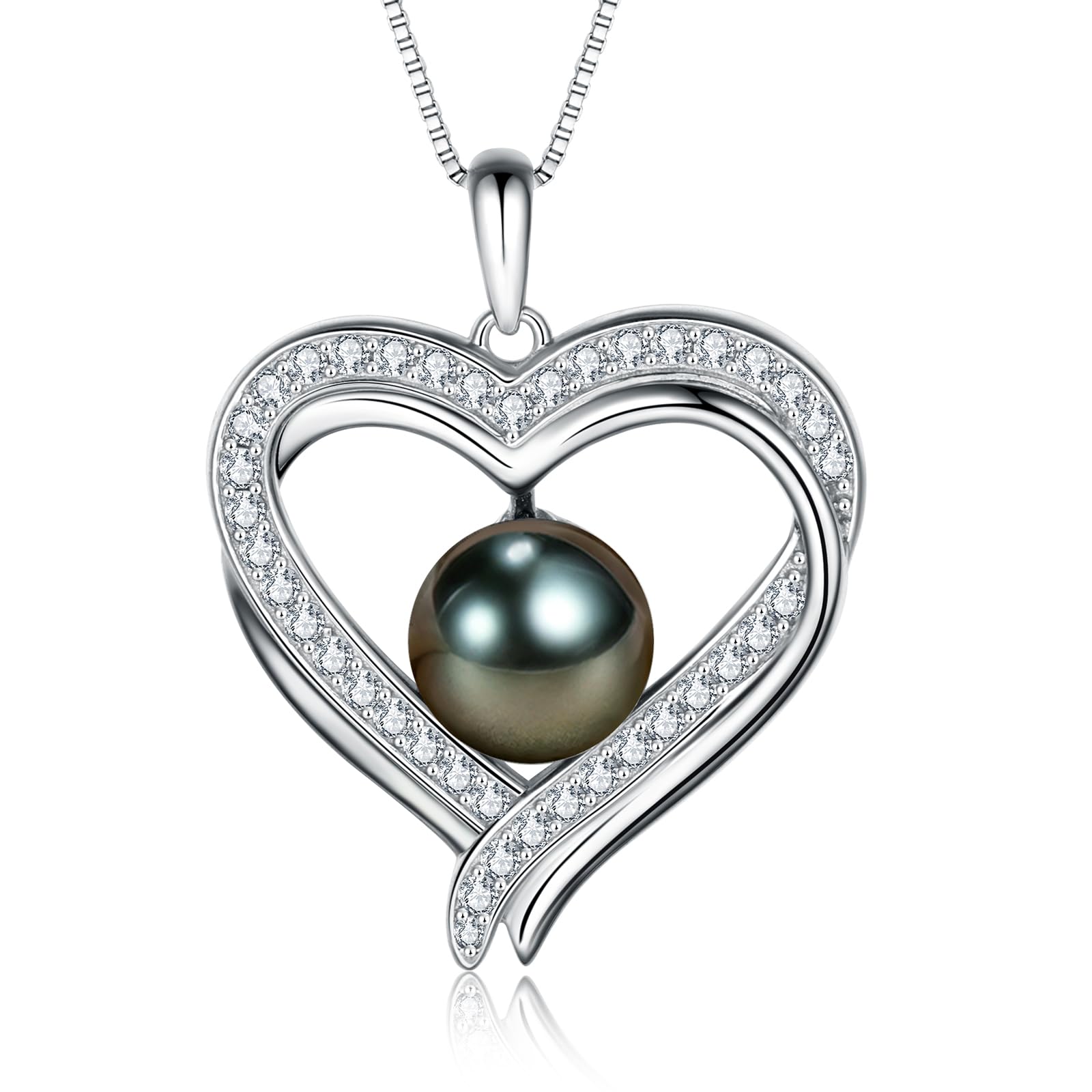 NONNYL Tahitian Black Pearl Necklace - Mother's Day Gift for Mom, Wife, Women - Fine Jewelry for Anniversary, Christmas, Birthday, Valentine's Day