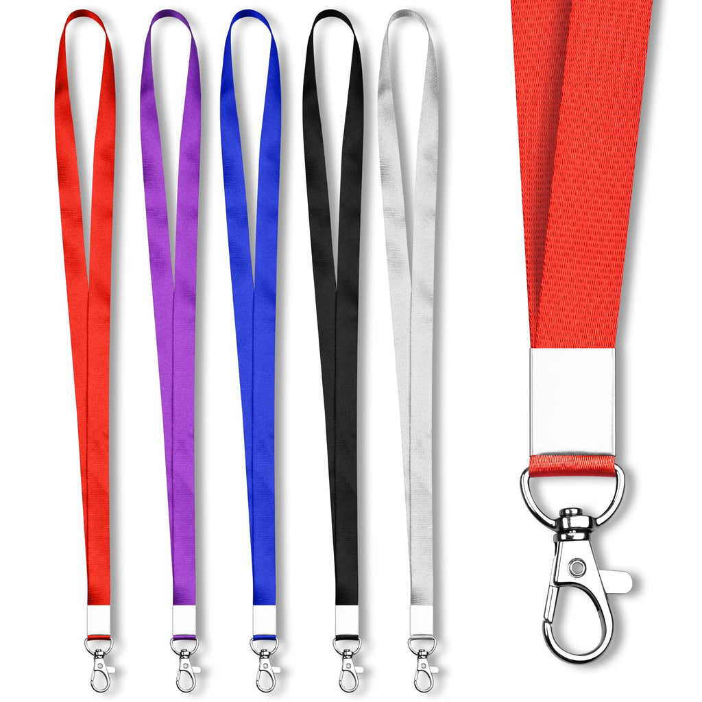 Mcyye 5 PCS Badge Lanyards with Clip for Keys & ID Badges, Premium Lanyard Strap for Teacher, Kids, Men, Women, Badge Lanyard for Cruise, Keys, Wallet, Phone, USB, Keychain