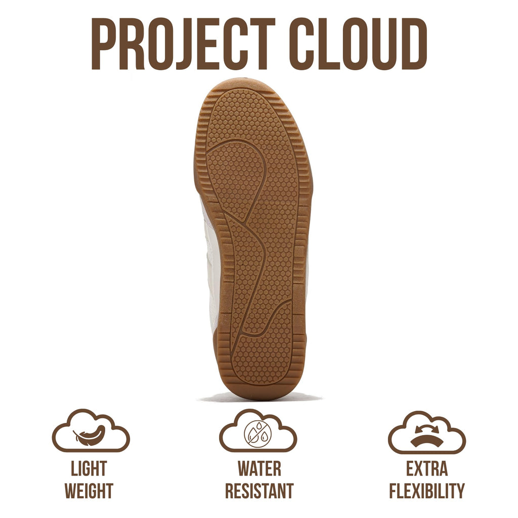 Project Cloud 100% Genuine Leather Casual Sneakers for Women - Memory Foam Insoles - Womens Shoes & Lightweight Women's Fashion Sneakers - Slip On Shoes for Women Footwear (Verdy, Whit, 5.5) White