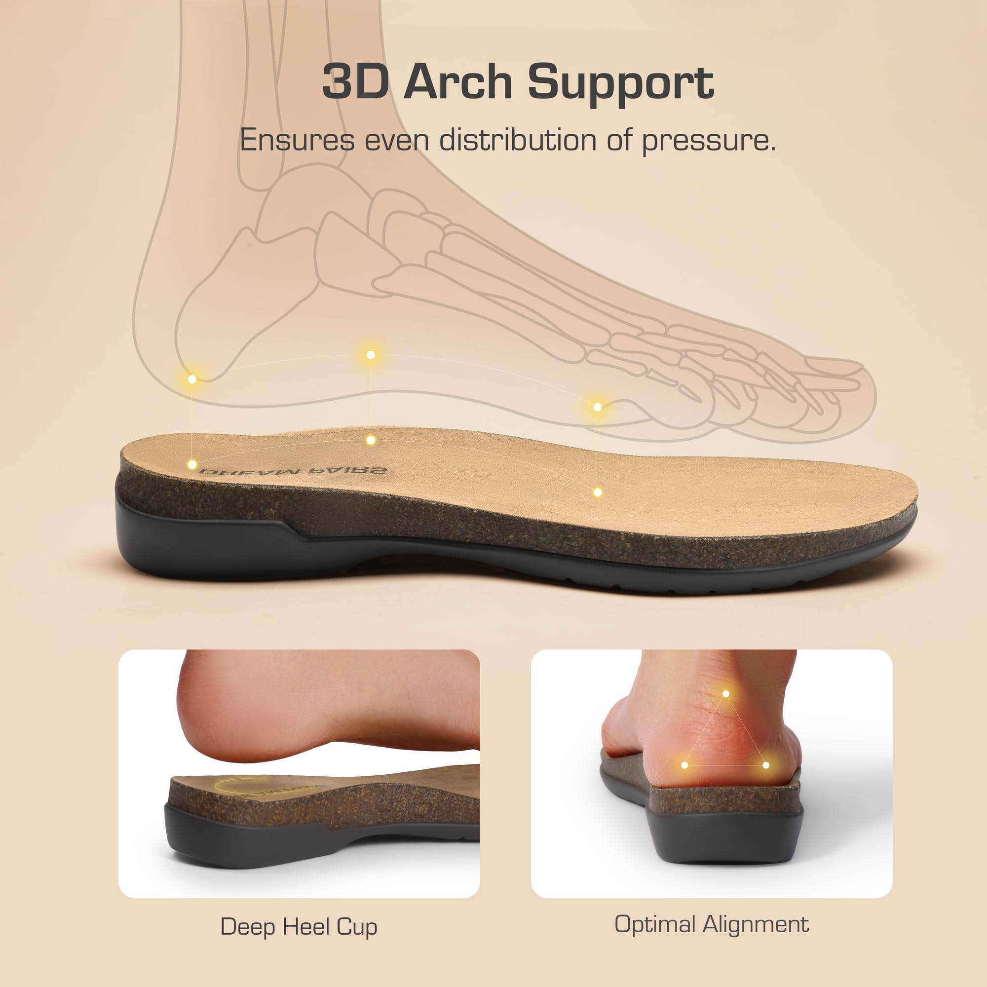 DREAM PAIRS Women's Closed Toe Sandals Arch Support Comfort Cork Footbed Flat Sandals Summer Shoes,Size 8.5,Black,DWUMFS2501
