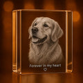 Personalized 3D Crystal Heart Figurine – Custom Photo Engraved Gift, Premium Crystal Keepsake for Anniversary, Wedding, Birthday, Couples & Loved Ones(medium rectangle 3 * 3.5 * 3 inches)