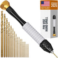CRAFT911 Pin Vise Hand Drill Manual - Jewelry w/Micro Drill Bits (0.8mm-2.5mm) - Rotary Craft Drill for Jewelry Making, Resin, Wood, Plastic, Miniature, Beads, Clay Etc