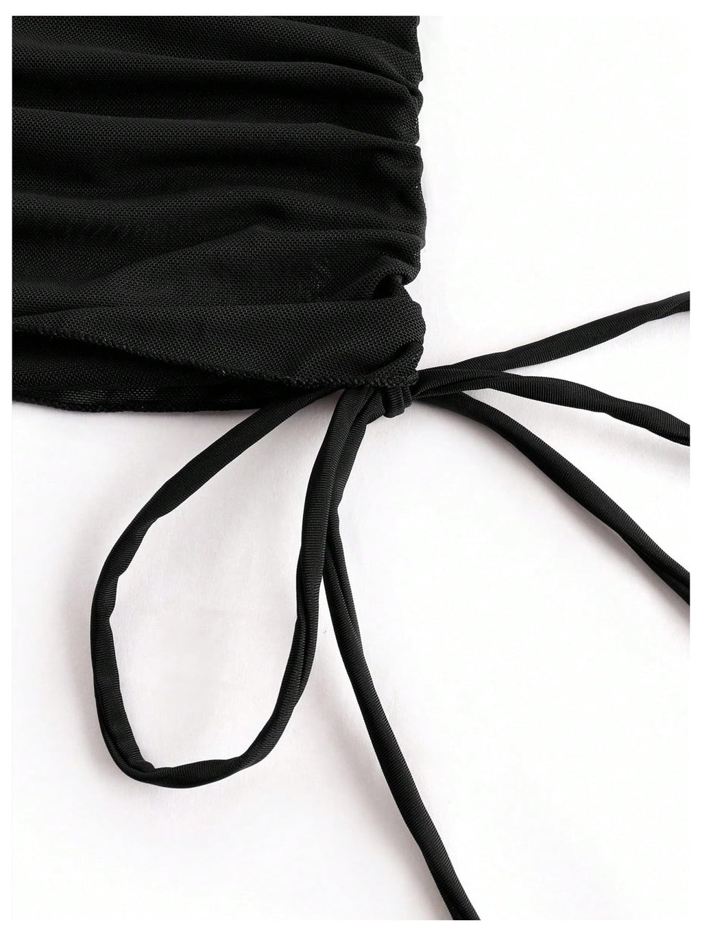 WDIRARA Women's Halter Tankini Set Cut Out Sheer Tie Side High Cut Swimsuit 2 Piece Bathing Suit Black X-Large