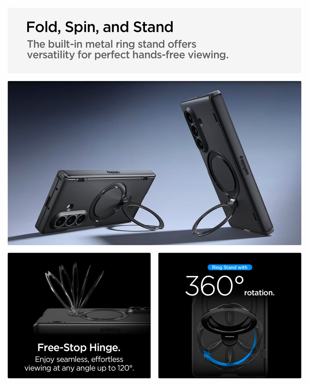 Spigen Slim Armor Pro S MagFit for Galaxy Z Fold 8 Ultra Case, Black