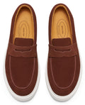 Journey West Suede Slip-on Penny Loafers Sneakers Shoes for Men Brown US 7