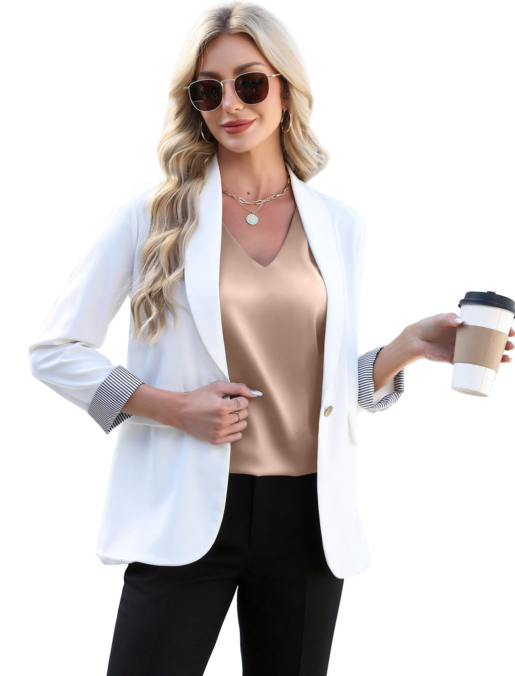 Summer Tops for Women Business Casual Outfits Spring Blouses Short Sleeve Tops V Neck T Shirts Satin Silk Blouse Professional Work Clothes Office Wear 2026 Fashion Clothing Begie S