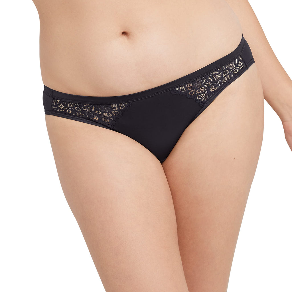 Maidenform Women's Moderate Protection Period Bikini Panties, Built-in Liner, Odor Guard, 3-Pack, Black/Sparrow Brown Leopard/Black