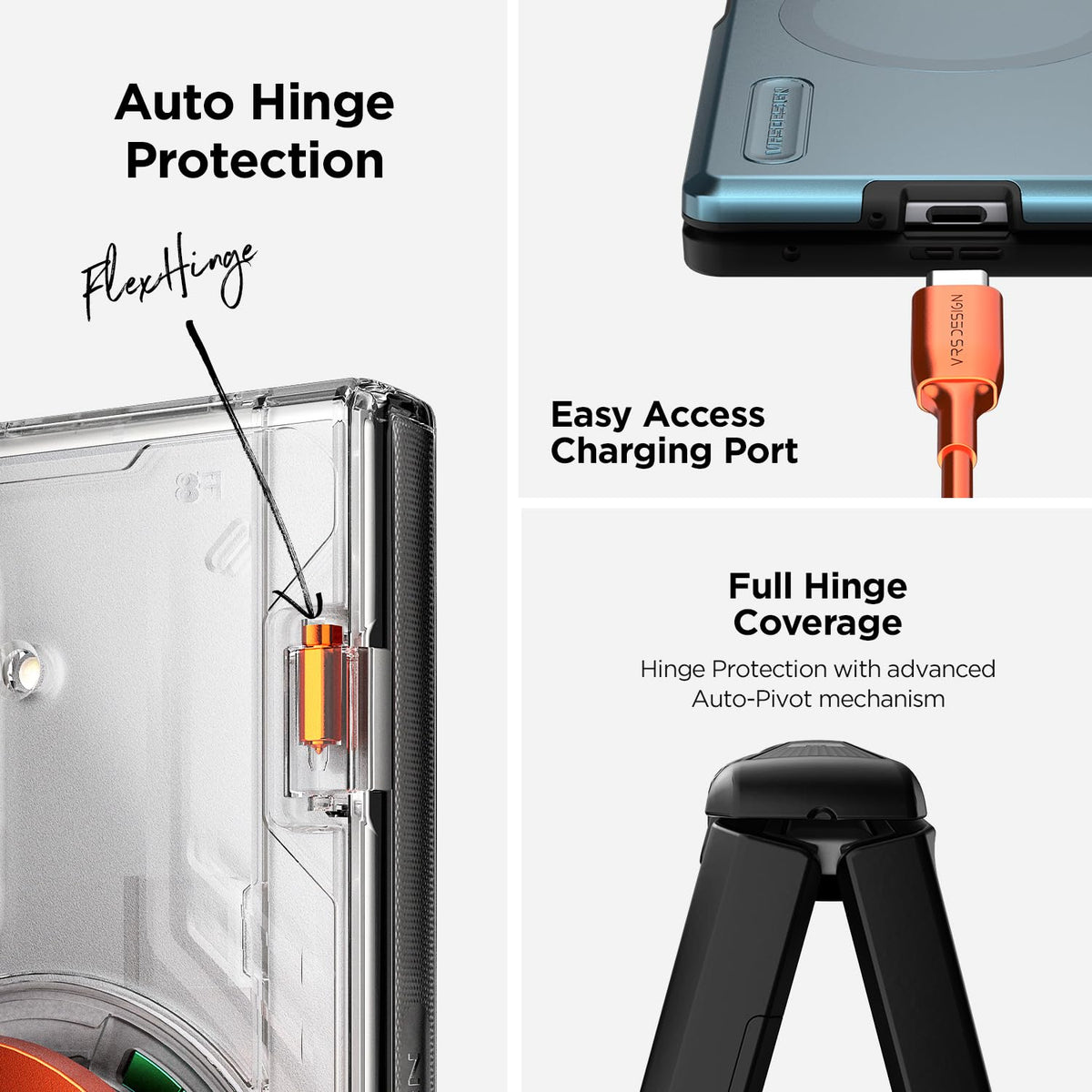 VRS DESIGN Active for Samsung Galaxy Z Fold 8 Ultra Case (2026) [Magnetic Ring Stand] [Magnetic Accessory Ready] Rugged Protective Cover - Matte Black
