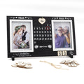 DIY Anniversary Wooden Picture Frame — Then and Now Commemorative Gift Features Changable Wooden Month and Number Plates Wedding Anniversary Frame Retro Vintage Photo Frame Holds Two 4x6-inch photos