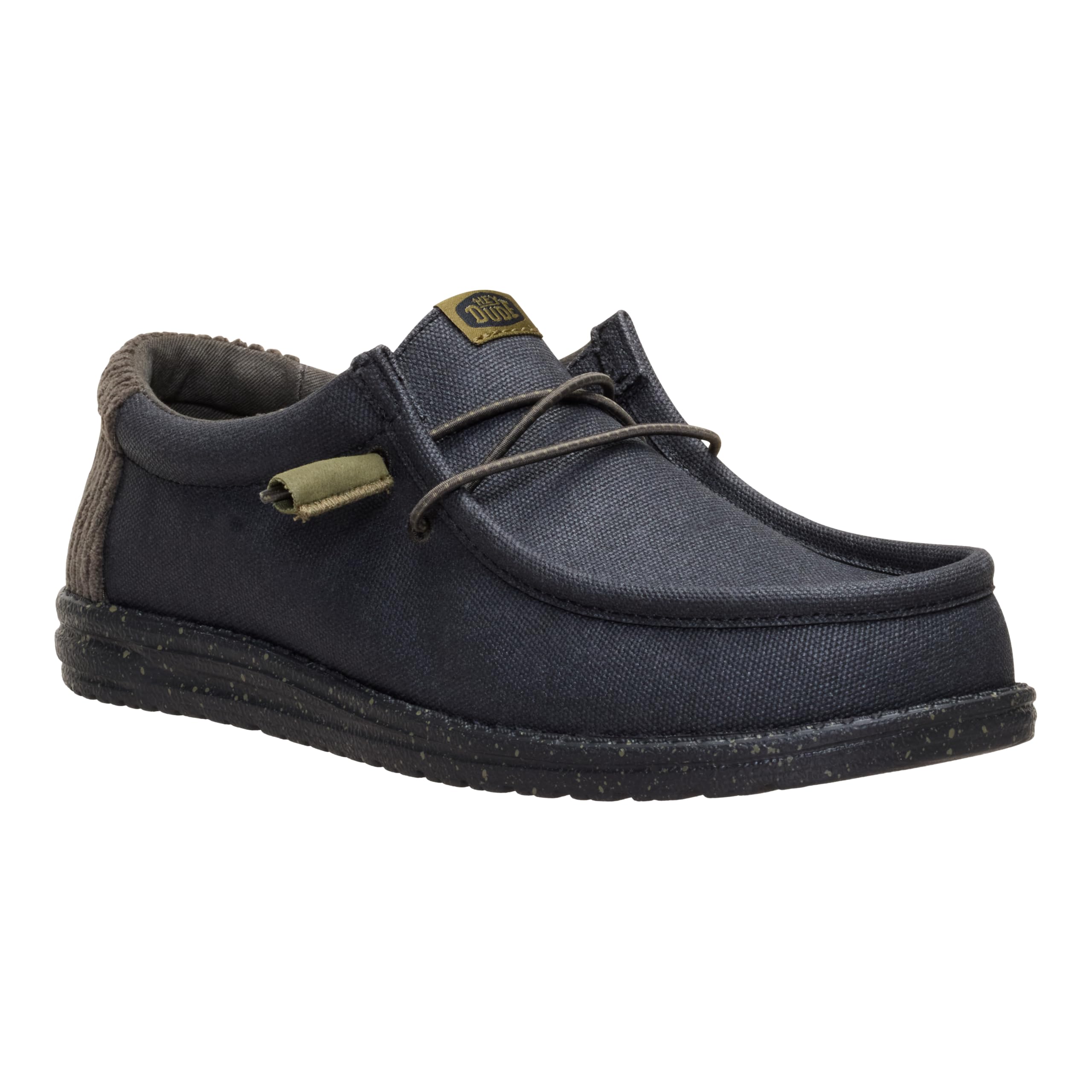 HEYDUDE Wally Waxed Casual Black/Black Size 11, Men’s Shoes, Slip-on Loafers, Comfortable & Light-Weight
