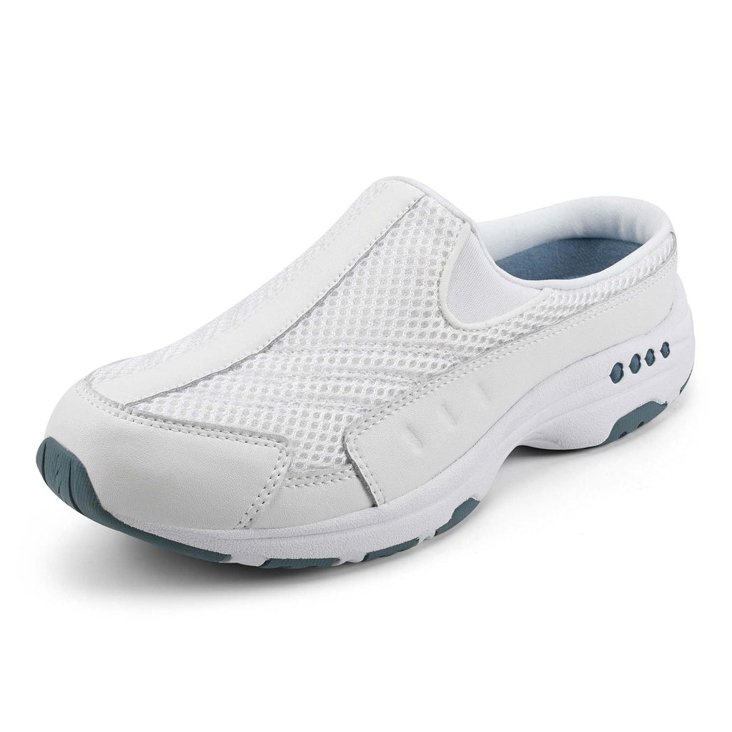 Easy Spirit Traveltime Women's Slip On, 7 B(M) US, White-Light Blue