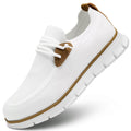 Mens Casual Loafers Shoes Slip On Fashion Walking Dress Sneakers Business Oxfords Work Lightweight Soft Sole Zapatos All/White