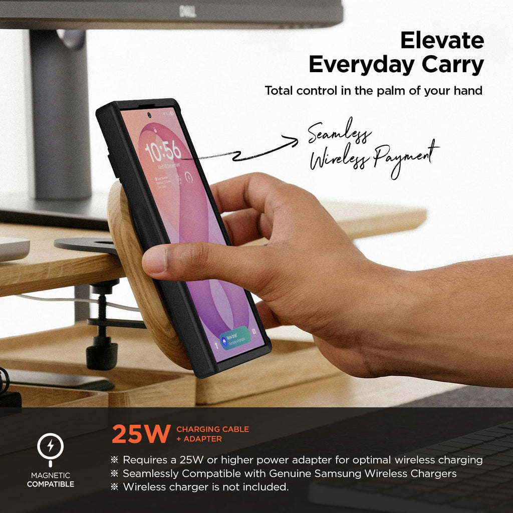 VRS DESIGN Active for Samsung Galaxy Z Fold 8 Ultra Case (2026) [Magnetic Ring Stand] [Magnetic Accessory Ready] Rugged Protective Cover - Matte Black