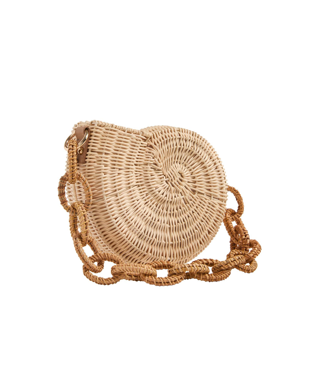 vineyard vines Nautilus Shell Wicker Bag, Natural, OS