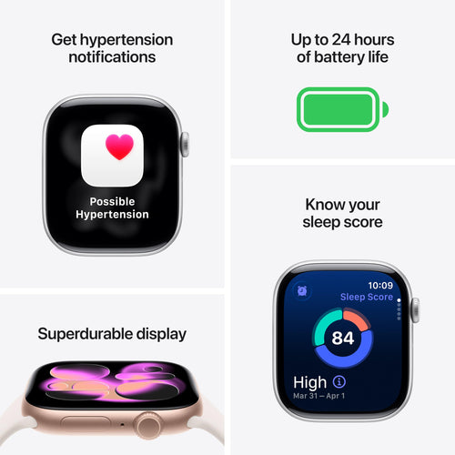 Apple Watch Series 11 [GPS 42mm] Smartwatch with Space Gray Aluminum Case with Black Sport Band - S/M. Sleep Score, Fitness Tracker, Health Monitoring, Always-On Display, Water Resistant