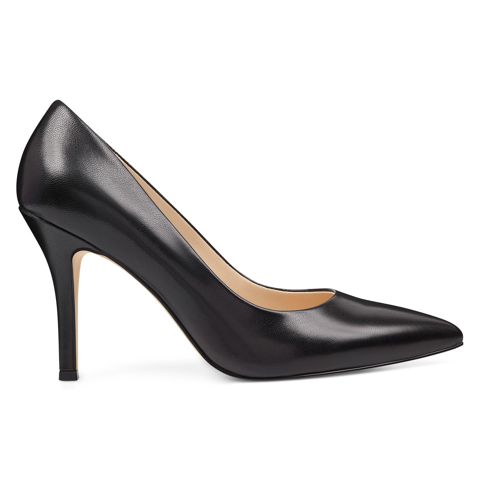 Nine West Women's Flax Pump, Black Leather, 7.5