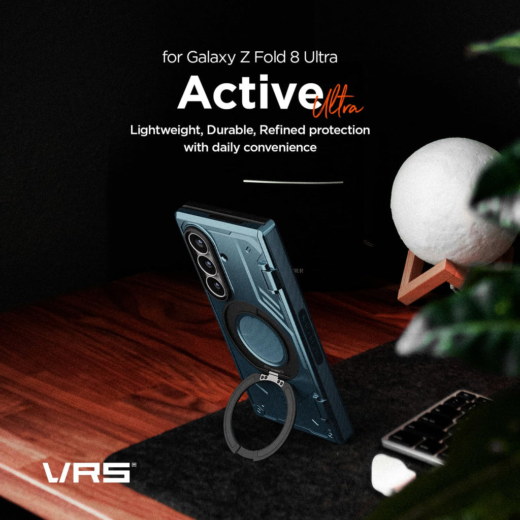 VRS DESIGN Active for Samsung Galaxy Z Fold 8 Ultra Case (2026) [Magnetic Ring Stand] [Magnetic Accessory Ready] Rugged Protective Cover - Matte Black