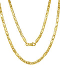 JEWELHEART 14K Gold Necklaces For Women Trendy 2.3mm Yellow Real Gold Valentino Mirror Chain Polished Links Men's 14K Gold Chain Necklace with Lobster Clasp 18"