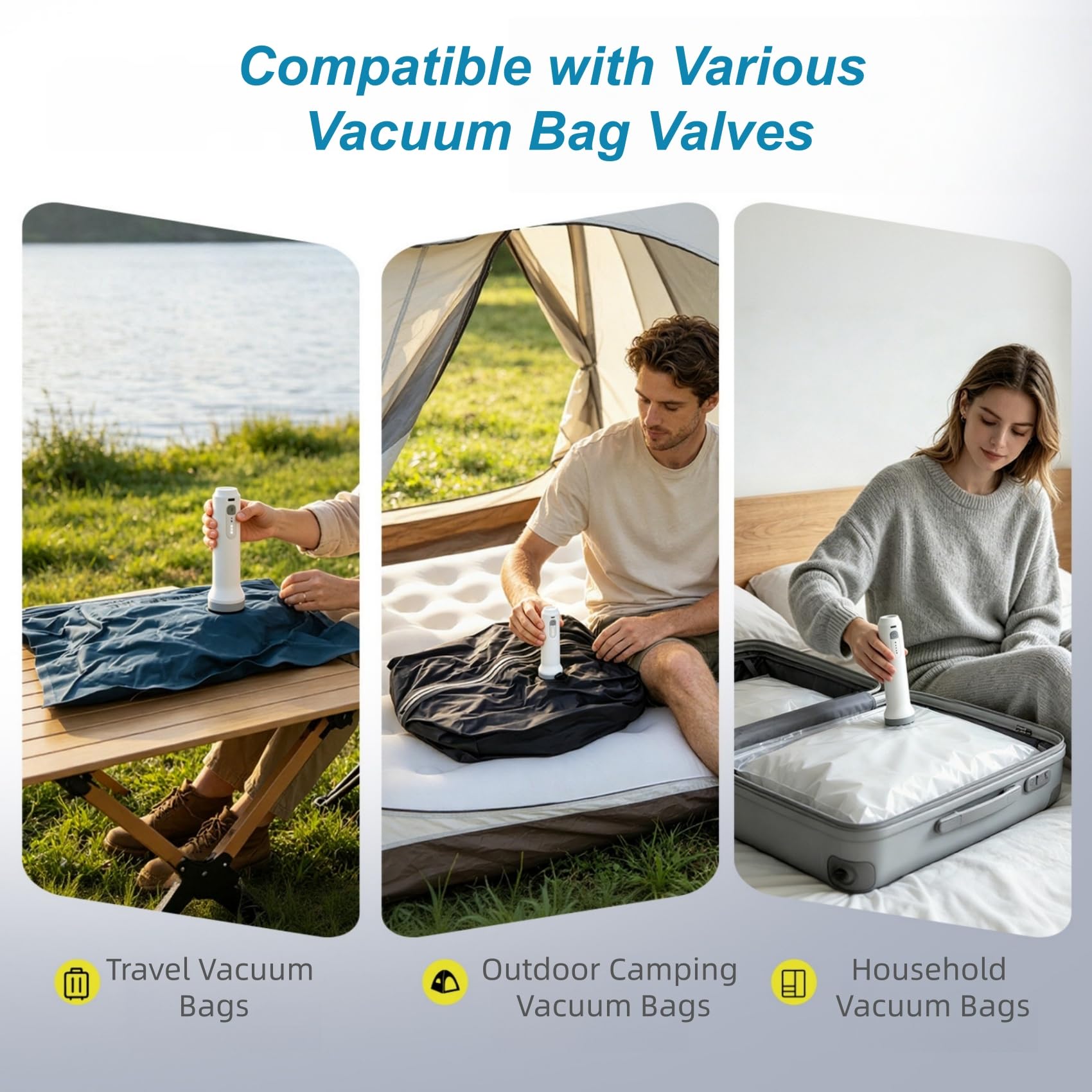 UOZLMD Cordless Electric Vacuum Pump, for Storage Bags, 6000Pa Suction
