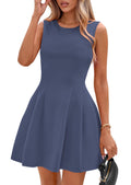 PRETTYGARDEN Summer Dresses for Women 2026 Elegant Classy Spring A Line Business Casual Work Graduation Cocktail Short Dress (Dusty Blue,XX-Large)