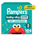 Pampers Diapers - Baby Dry - Size 3, 104 Count, Absorbent Disposable Infant Diaper (Packaging May Vary)