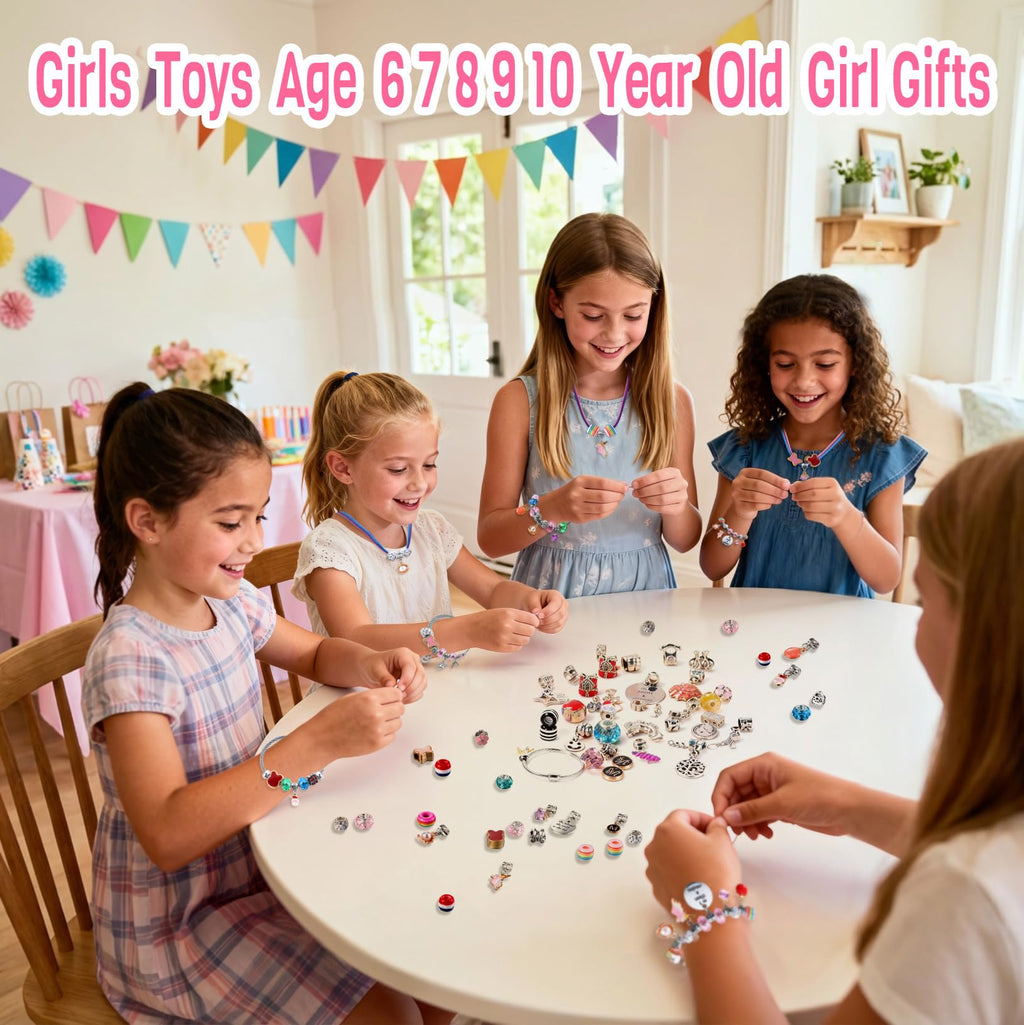 COO&KOO Charm Bracelet Making Kit, A Unicorn Girls Toy that Inspires Creativity and Imagination, Crafts for Girls Ages 8-12 with Jewelry Making Kit Perfect Gifts for 6 7 8 9 10 Girl Self-Expression!