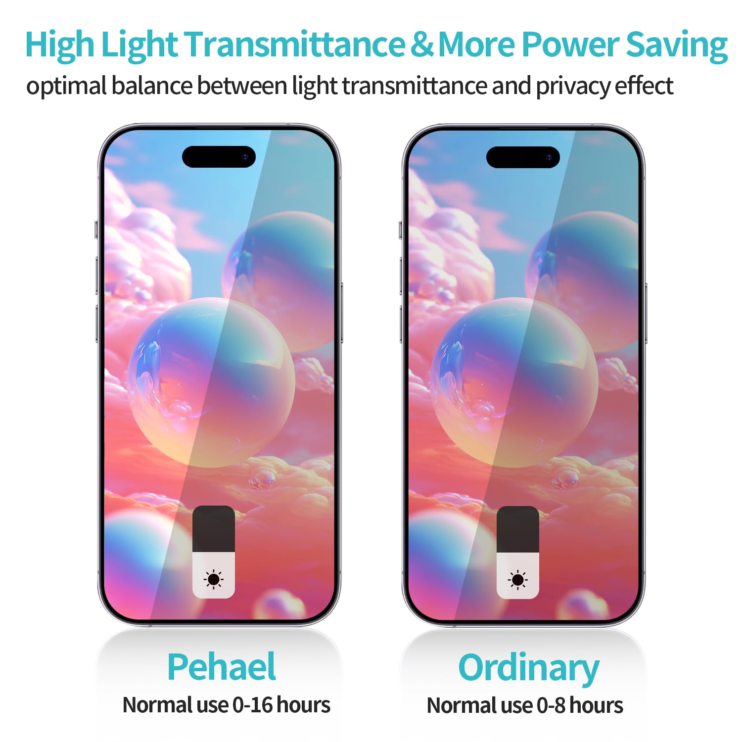 PEHAEL 2+2Pack for iPhone 15 Privacy Screen Protector with Camera Lens Protector Full Coverage Anti-Spy Tempered Glass Film 9H Hardness Easy Installation Bubble Free [6.1 inch]