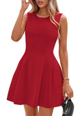 PRETTYGARDEN Summer Dresses for Women 2026 Elegant Classy Spring A Line Business Casual Work Graduation Cocktail Short Dress (Red,Medium)