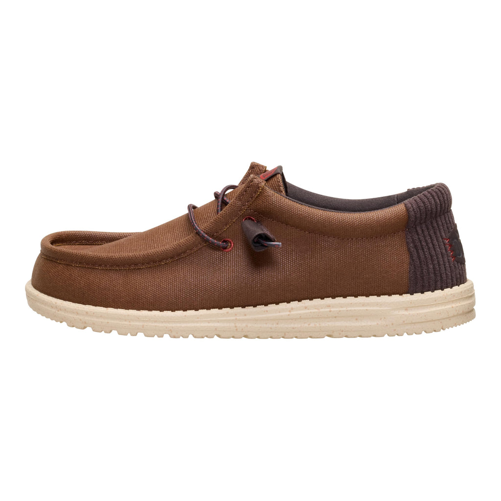 HEYDUDE Wally Waxed Casual Brown Size 11, Men’s Shoes, Slip-on Loafers, Comfortable & Light-Weight