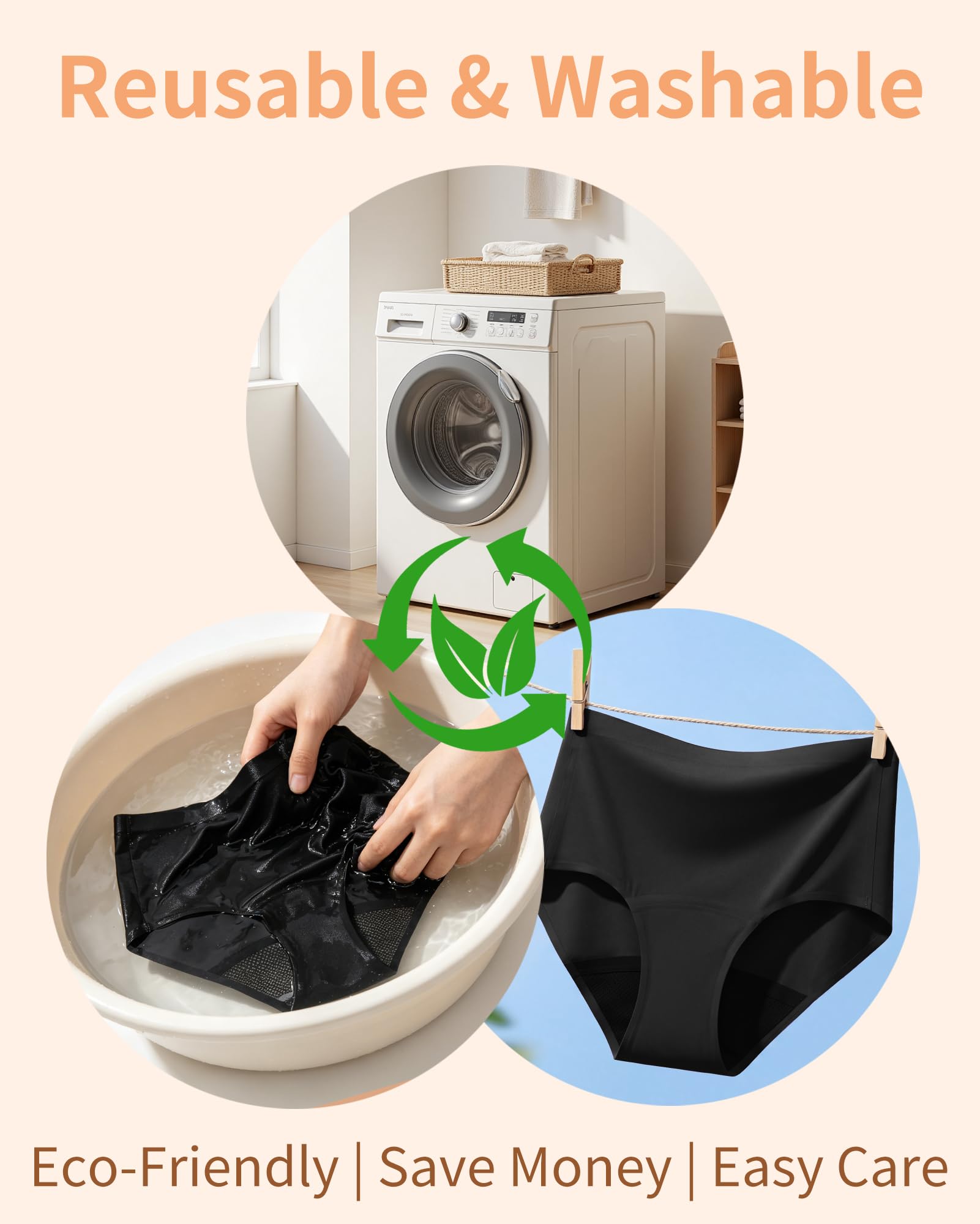anthuth Period Underwear for Women High-Waist, Leakproof Reusable Panties for Heavy Flow & Bladder Leak Incontinence