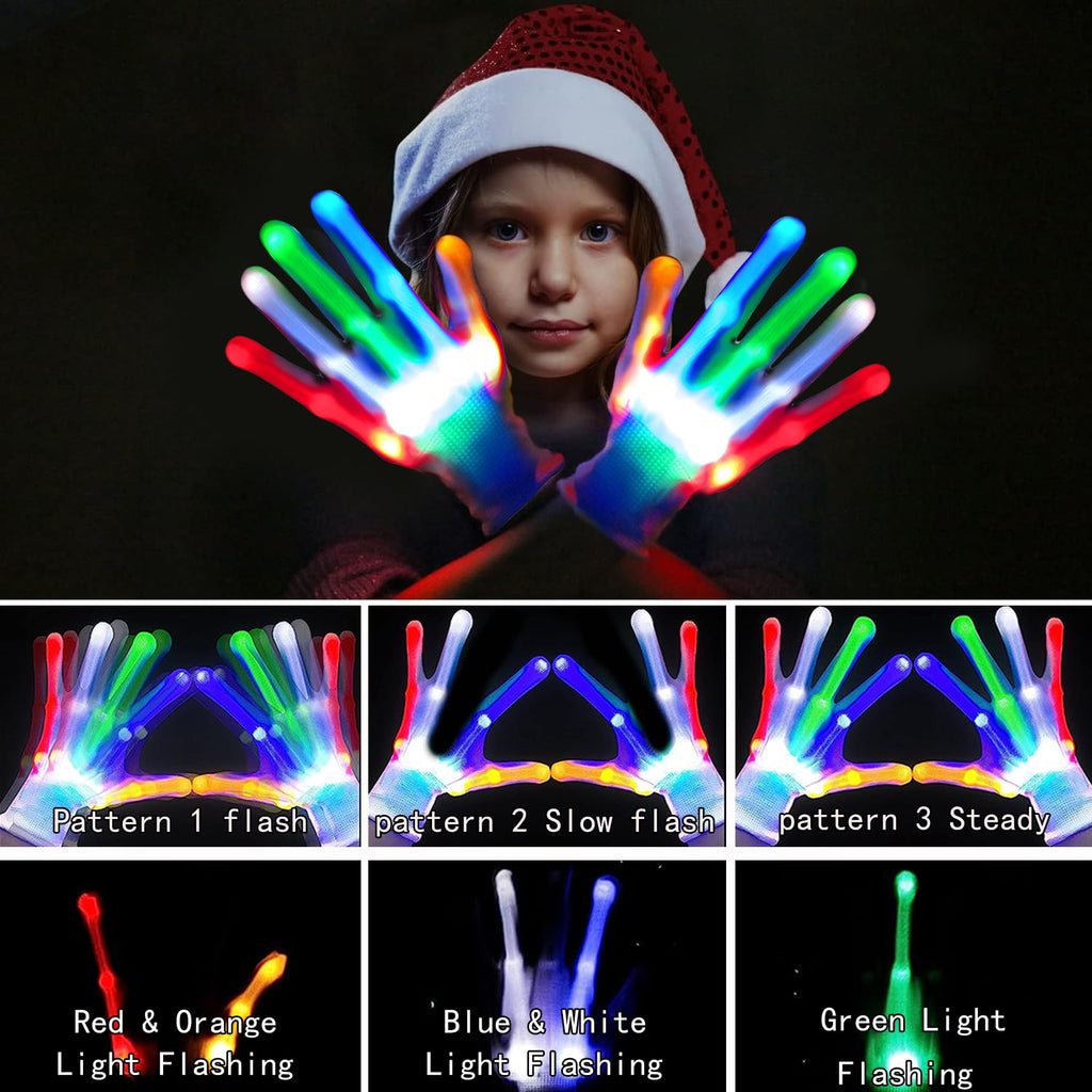 CELCOREERY LED Gloves Boys Toys Age 3-8 Year Old Cool Toys Light up Gloves Stocking Stuffer for Birthday Halloween Christmas Fun Gift for 3 4 5 6 7 8 Year Old Girls Boys