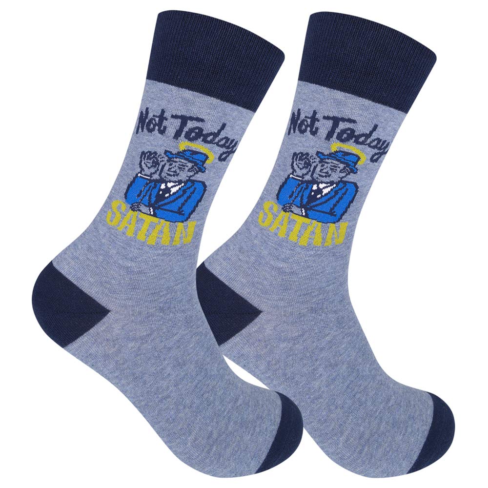 FUNATIC Not Today Satan Fun Novelty Dress Socks for Men and Women