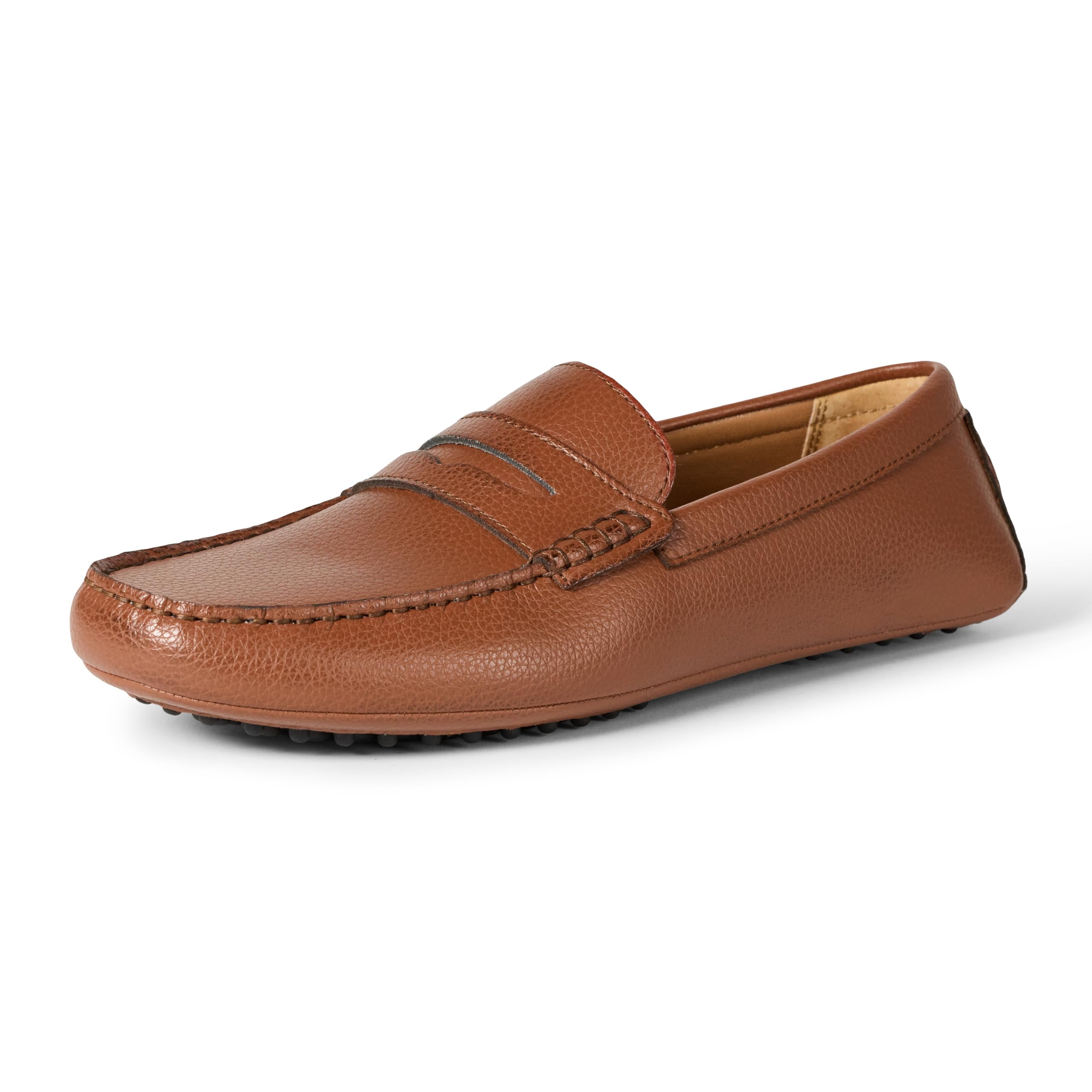 Amazon Essentials Men's Casual Driving Moc Loafers Slip-On Shoes, Tan Faux Leather, 9