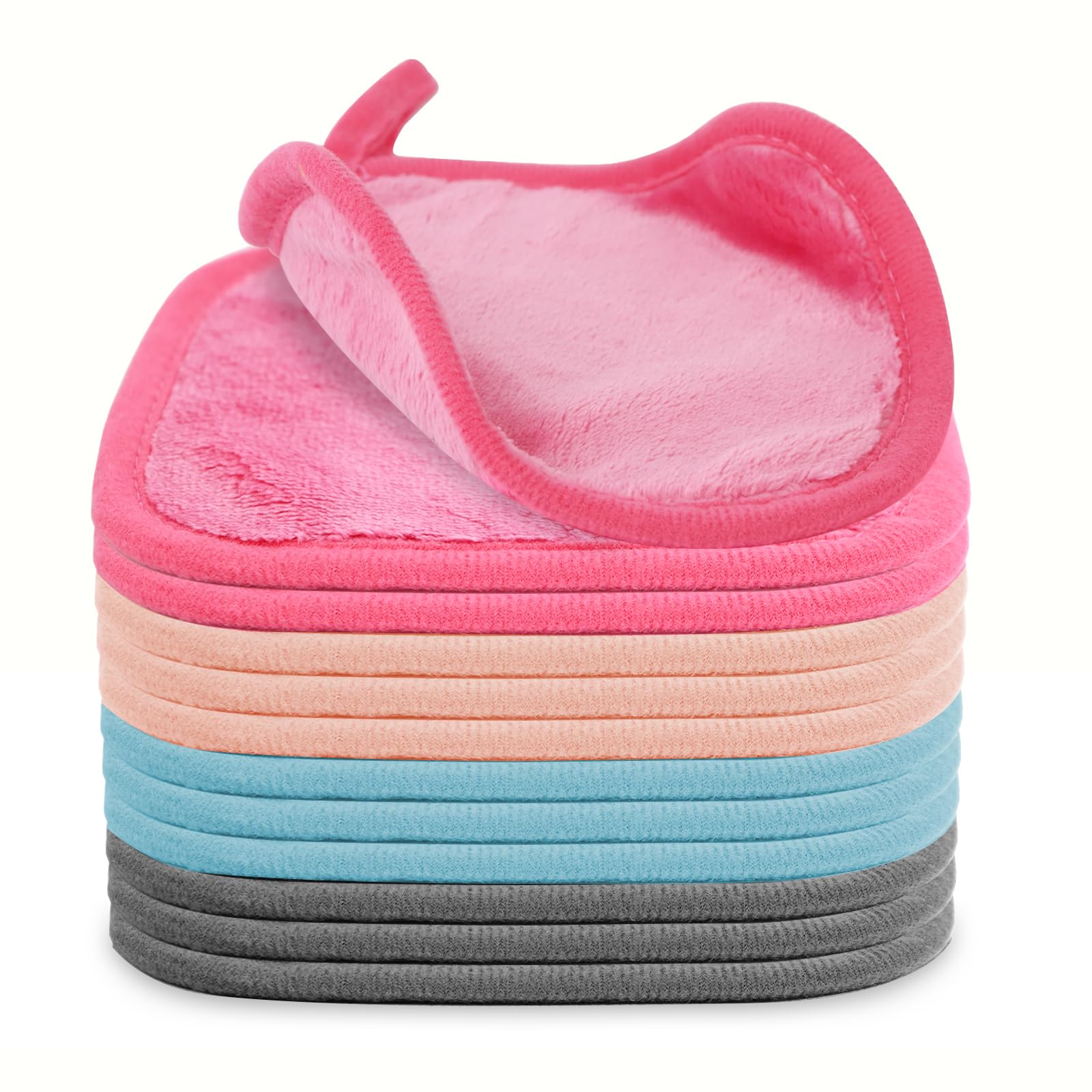 Puomue Makeup Remover Cloth 12 Pack, Ultra Soft and Reusable Microfiber Makeup Remover Towels for All Skin Types, Perfect Face Towels for Women, 6 Inch X 6 Inch, Multicolor