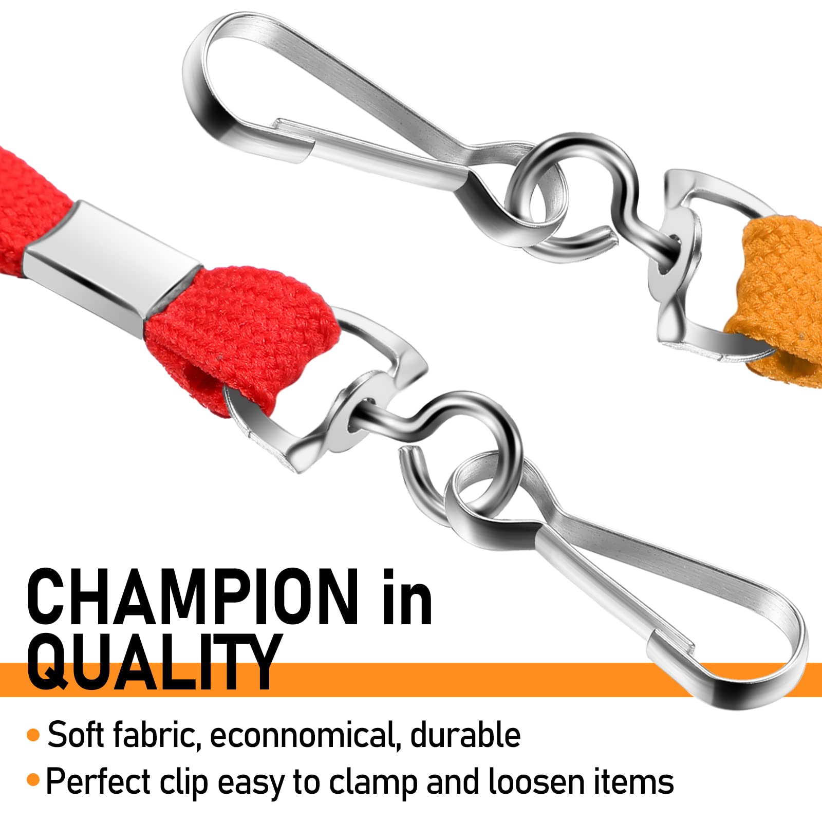 Epakh 200 Pcs Lanyards Bulk for ID Badges Assorted Colors Flat Badge Neck Lanyard with Swivel J Hook Clip for Student Teacher