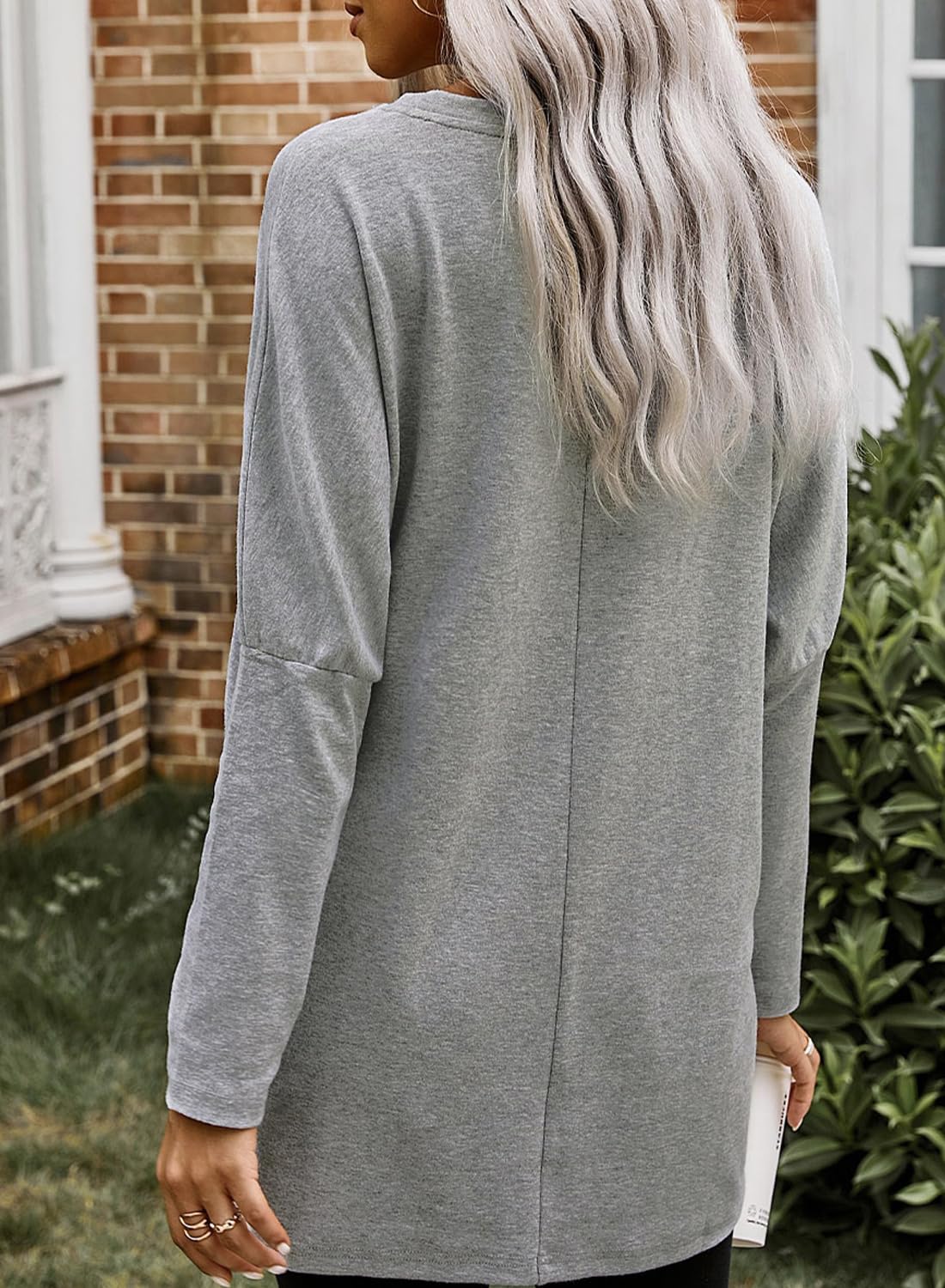 Dokotoo Womens Winter Dresses Long Sleeve Tunic Tops for Women Loose Fit Dressy Solid Color Casual Oversized Winter Clothes Sweatshirt Dress Grey Dresses for Women XXL