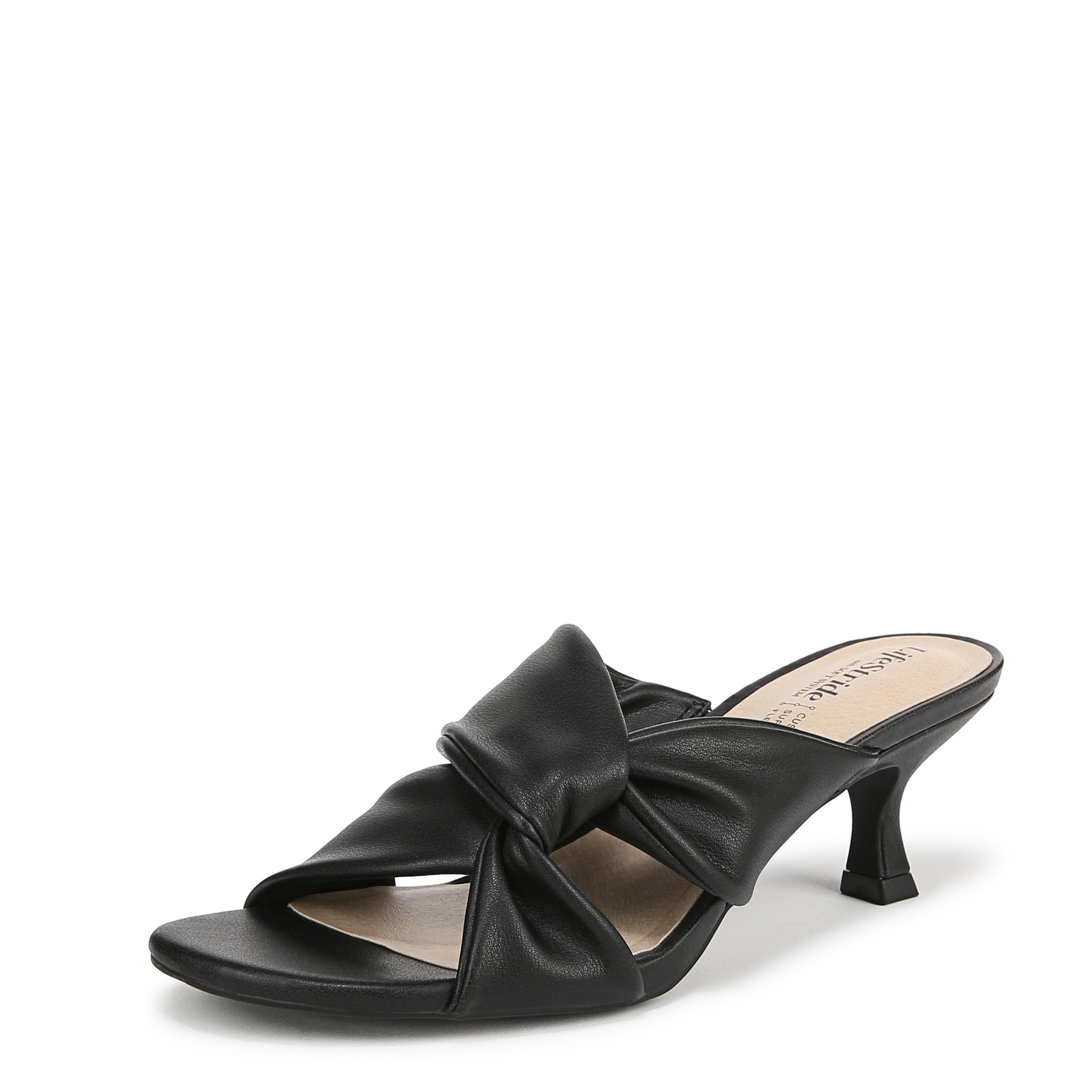 LifeStride Womens Nori Heeled Sandal Black 10 W