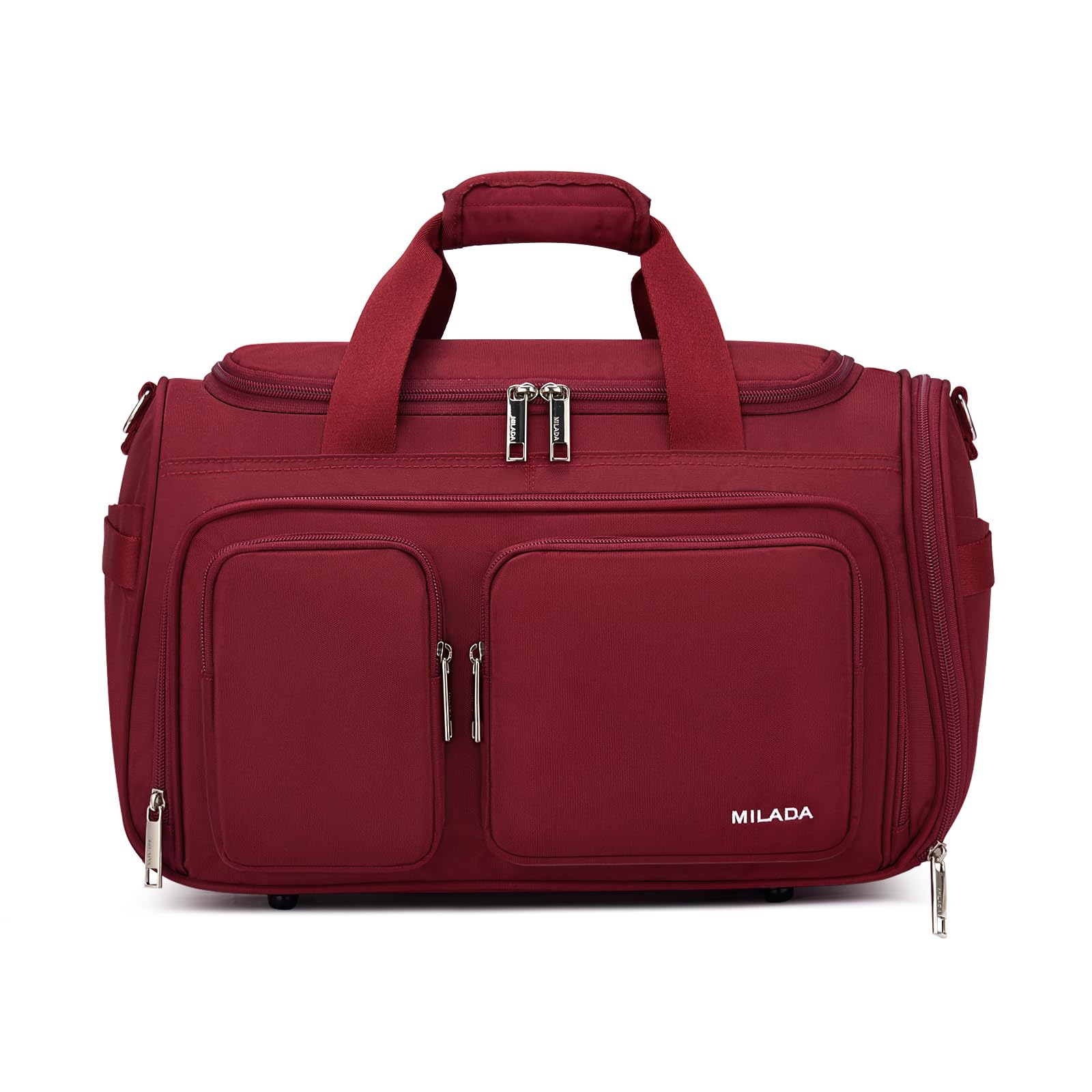 MILADA Underseat Carry On Luggage Bags for Travel Lightweight Foldable Carry On Bags for Airplanes Small Duffle Bag for Men Women TSA Approved Underseat Bag Travel Tote Bags, Burgundy