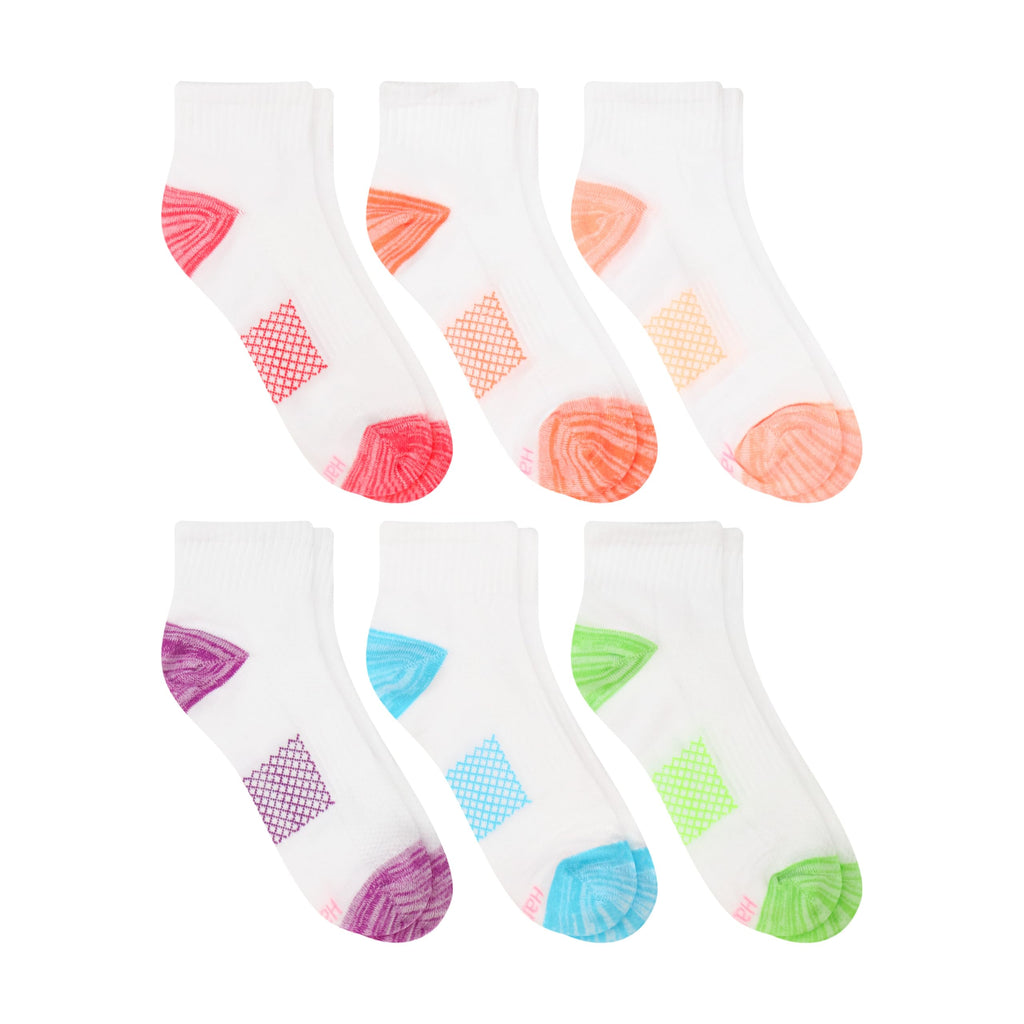 Hanes womens Hanes Women's (Pack of 6 Pair) Lightweight Breathable Ventilation Ankle fashion liner socks, White Assorted, 5 9 US