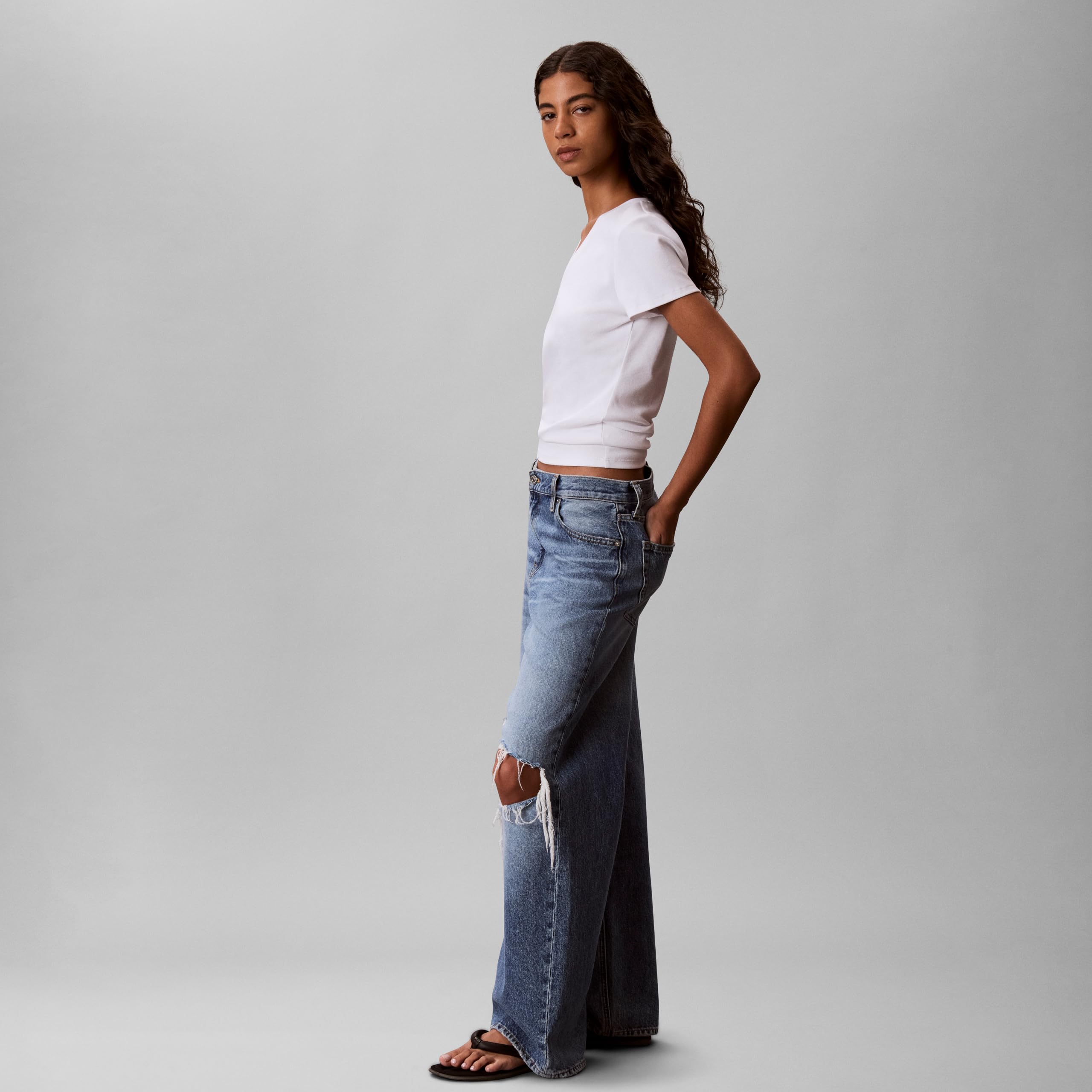 Calvin Klein V-Neck Short Sleeve Tee Bright White