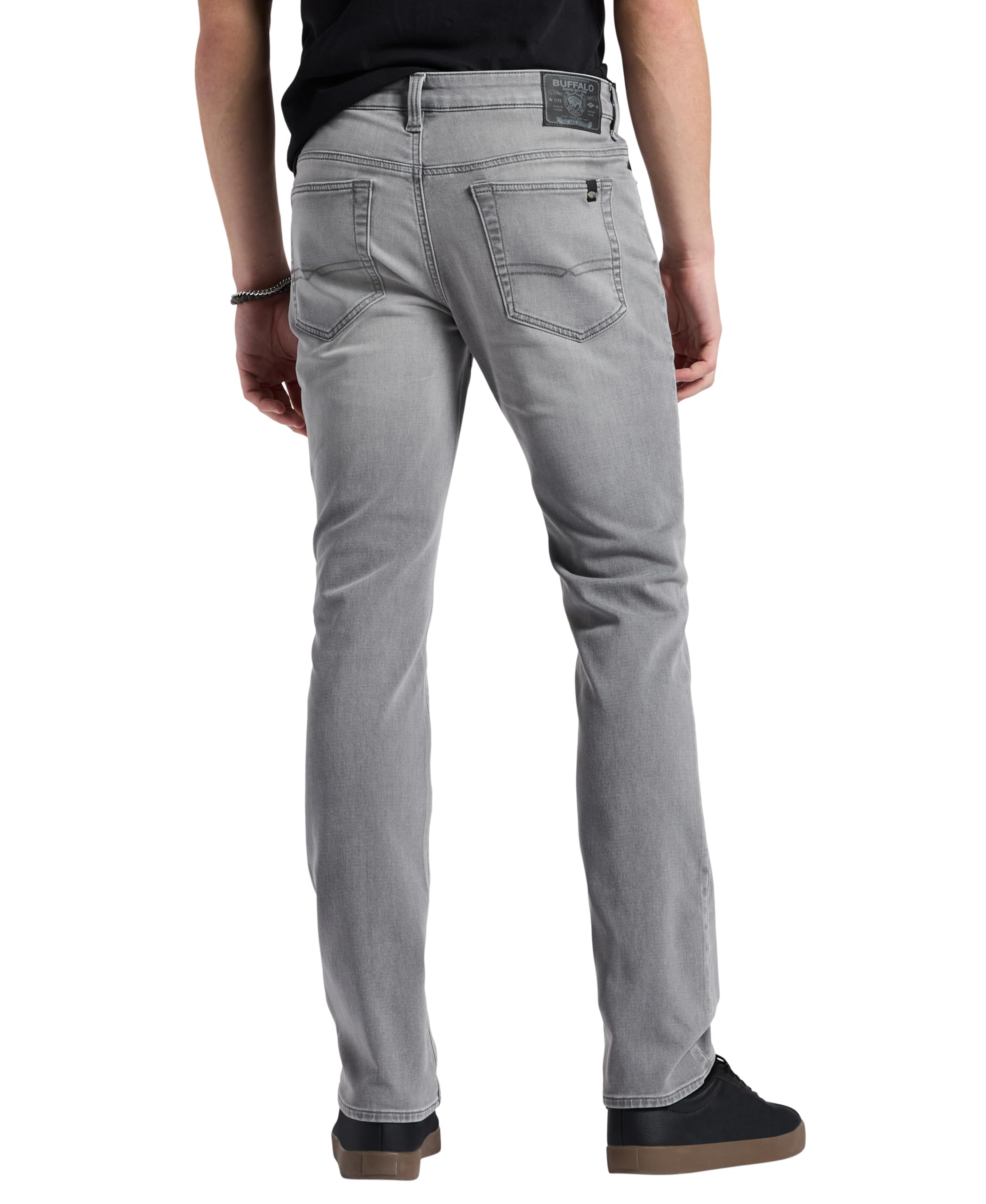 Buffalo David Bitton Men's Straight Six Jeans, Grey Sanded, 31 x 34