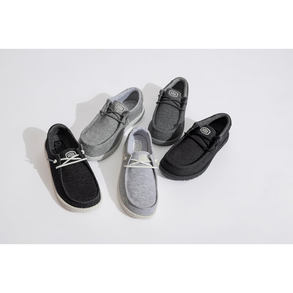 HEYDUDE Men’s Wally Stretch Jersey Grey Size 9 | Slip-On Loafers, Lightweight Casual Shoes, Comfortable Walking Sneakers