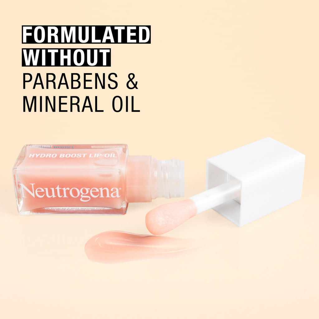 Neutrogena Hydro Boost Lip Hydration Kit with Light Pink Tinted Lip Oil and Clear Overnight Lip Sleeping Mask, Both with Hyaluronic Acid Designed to Nourish & Hydrate Day & Night, 2 items