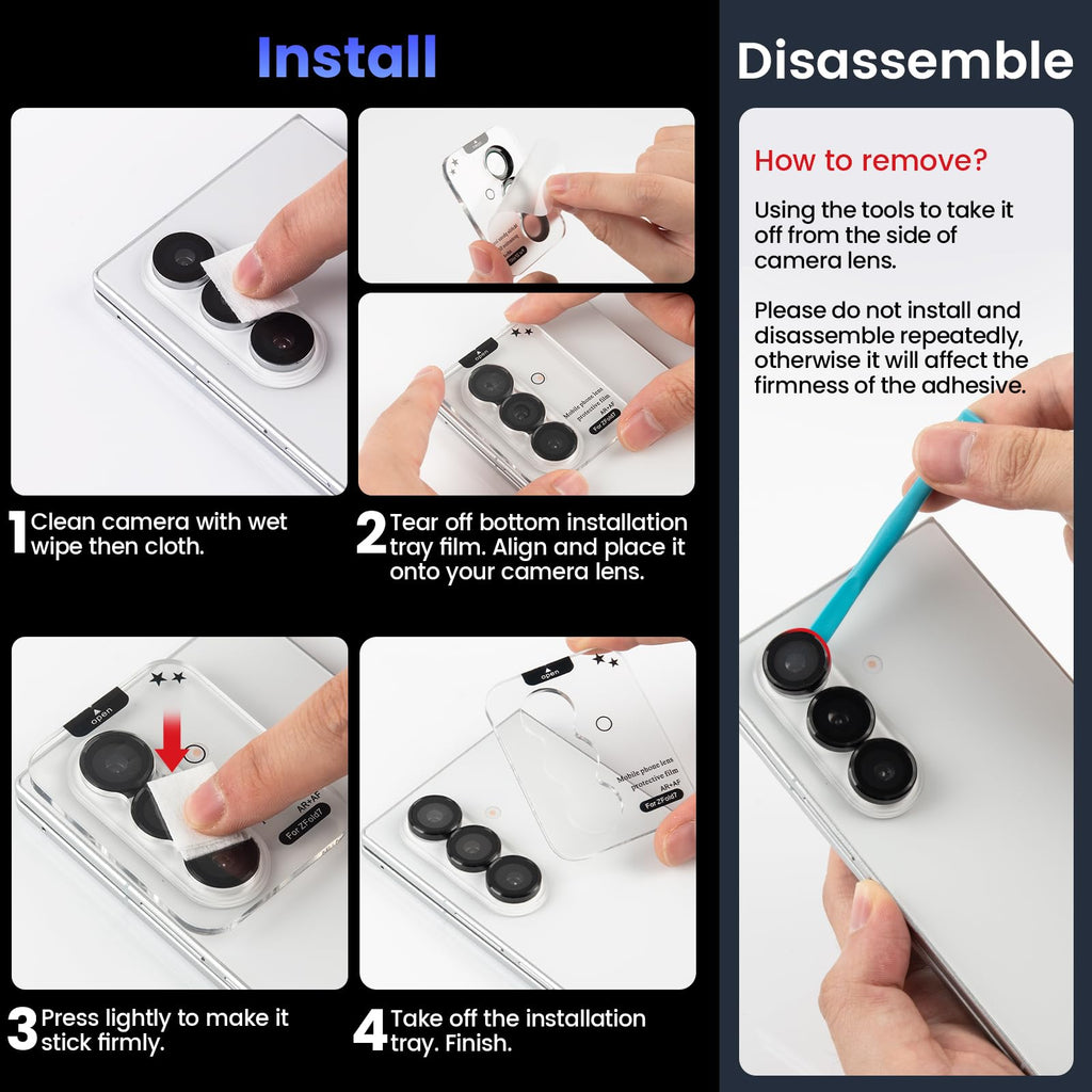 Tensea Camera Lens Protector Compatible for Samsung Galaxy Z Fold 7/8 Ultra