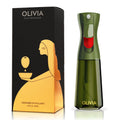FLAIROSOL OLIVIA Oil Sprayer for Cooking, 200ml Glass Olive Oil Sprayer, Continuous Cooking Spray with Portion Control, Oil Dispenser for Kitchen, Air Fryer, Salad, BBQ (Green Bottle, Gold Print)