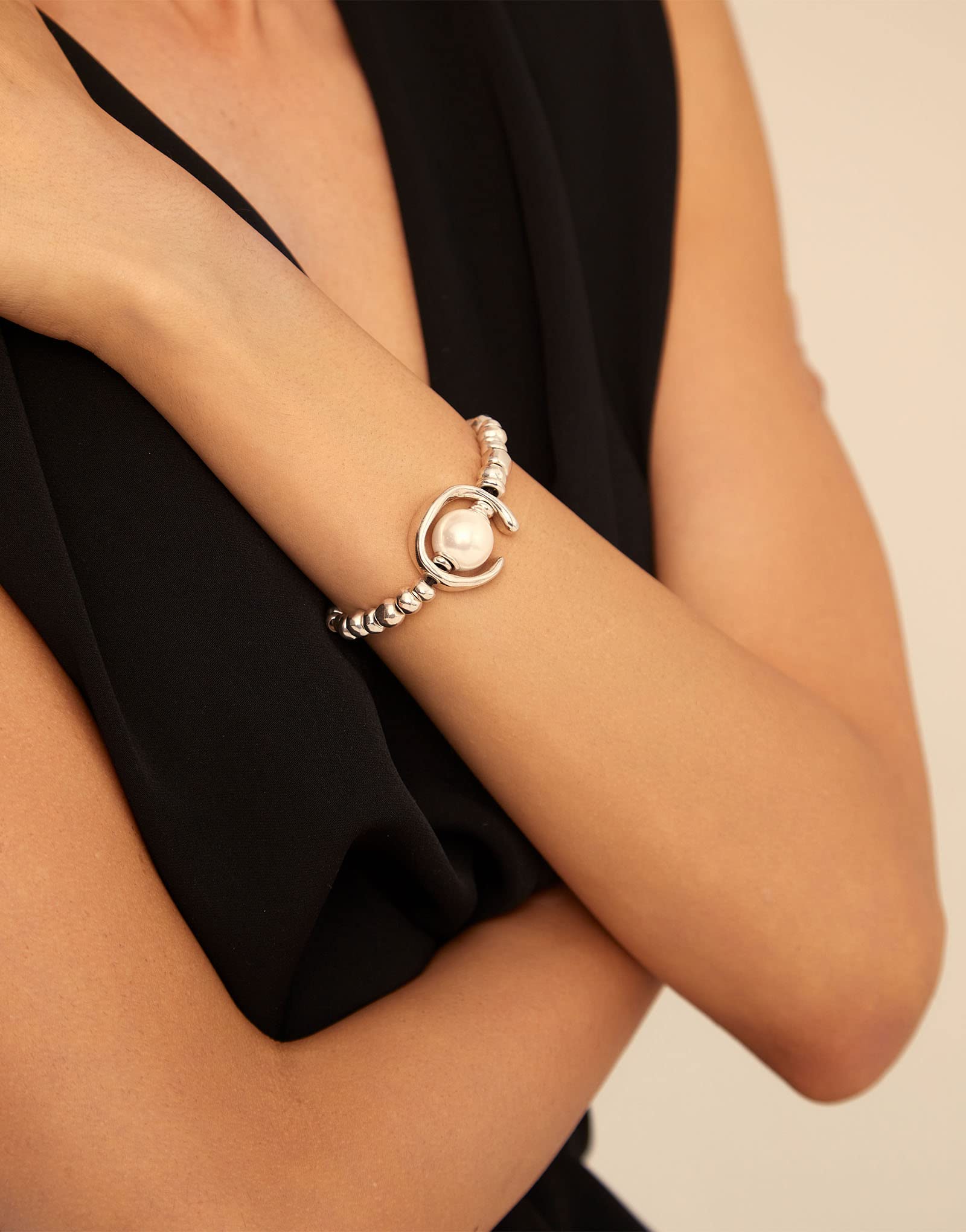 Uno de 50 Stretch Bracelet ANOTHER ROUND OH OH OH! Sterling Silver-Plated, Handcrafted in Spain